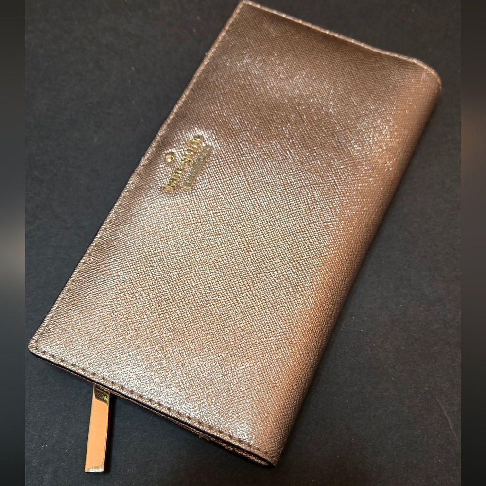 Kate Spade Bi-Fold Wallet Card Holder Rose Gold 3.5" × 7"